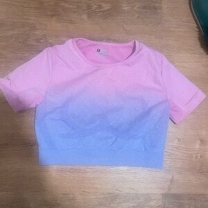 Pink and Purple Ombré Workout Top